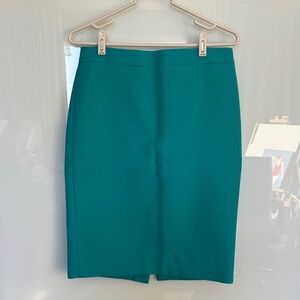 J. Crew Vibrant Wool Teal Pencil Skirt